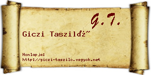 Giczi Tasziló névjegykártya