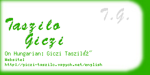 taszilo giczi business card